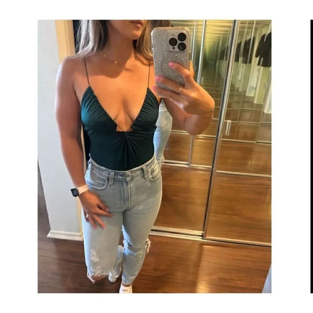 Free People S Hit Play Bodysuit in Empire Jewel Green